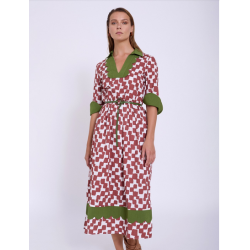 Vestido largo algodón cuadrados SKATÏE