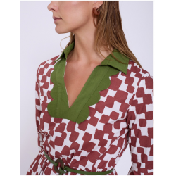 Vestido largo algodón cuadrados SKATÏE