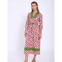 Vestido largo algodón cuadrados SKATÏE