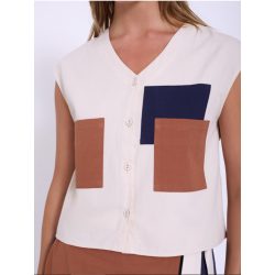 Camisa popelin combinada patch a contraste SKATÏE