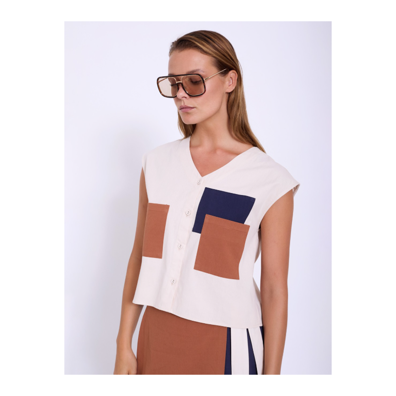 Camisa popelin combinada patch a contraste SKATÏE 37,50 € -40%