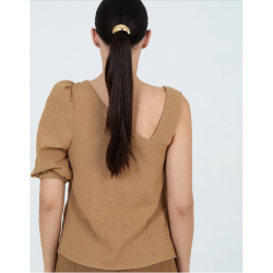 Blusa asimétrica lisa tejido con textura SKATÏE