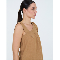 Blusa asimétrica lisa tejido con textura SKATÏE