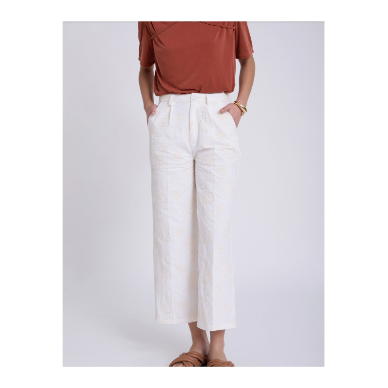 Pantalón de algodón bordado suizo SKATÏE