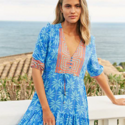 PALM COVE PRINT TESSA MAXI DRESS JAASE