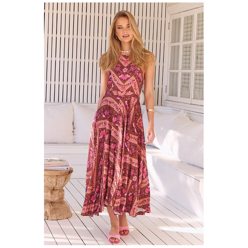 CHEVRON PRINT CANNES DRESS JAASE