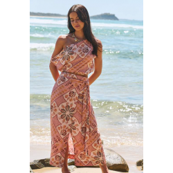 TAHITIAN PRINT ZIA WRAP SKIRT JAASE