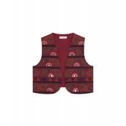 GYPSY SUN ELODIE VEST BURGUNDY MAISON HOTEL