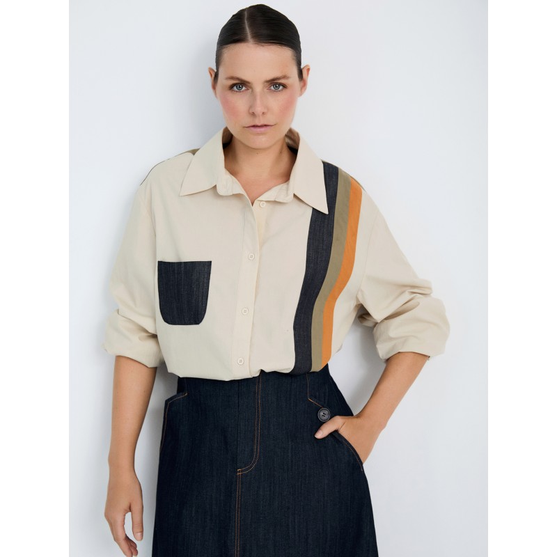 Camisa popelin contraste SKATÏE 58,00 € -20%