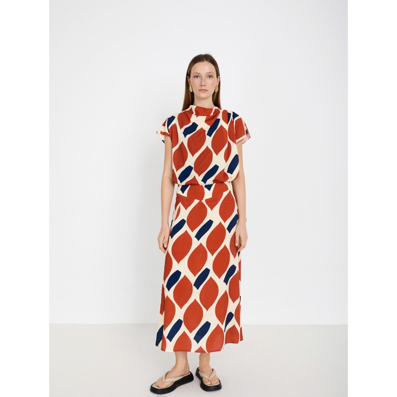 Falda midi estampada SKATÏE