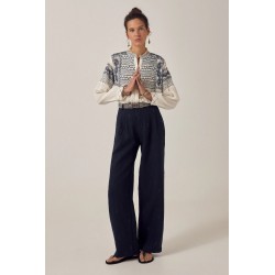 MILOS BLANCA BLOUSE DEEP BLUE MAISON HOTEL