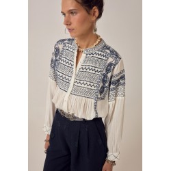MILOS BLANCA BLOUSE DEEP BLUE MAISON HOTEL