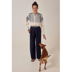 MILOS BLANCA BLOUSE DEEP BLUE MAISON HOTEL