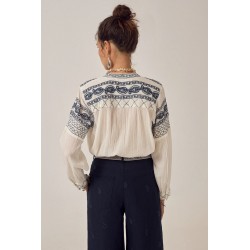 MILOS BLANCA BLOUSE DEEP BLUE MAISON HOTEL