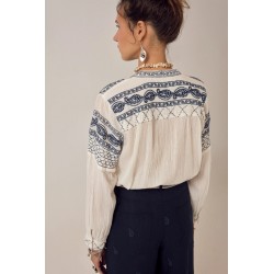 MILOS BLANCA BLOUSE DEEP BLUE MAISON HOTEL