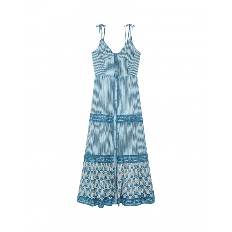 MEDITERRANEAN STRIPES CRISTINA SLEEVELESS DRESS BLUE INK MAISON HOTEL 139,95 €