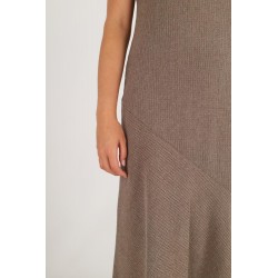 VESTIDO LARGO TEXTURIZADO ESCOTE PICO Mus&Bombon