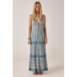 MEDITERRANEAN STRIPES CRISTINA SLEEVELESS DRESS BLUE INK MAISON HOTEL