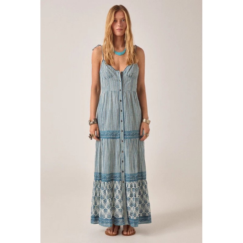 MEDITERRANEAN STRIPES CRISTINA SLEEVELESS DRESS BLUE INK MAISON HOTEL 139,95 €