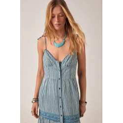 MEDITERRANEAN STRIPES CRISTINA SLEEVELESS DRESS BLUE INK MAISON HOTEL