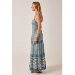 MEDITERRANEAN STRIPES CRISTINA SLEEVELESS DRESS BLUE INK MAISON HOTEL